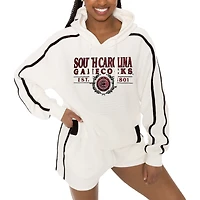 Ensemble sweat à capuche et short Gameday Couture Cream South Carolina Gamecocks Down, Set, Go pour femme