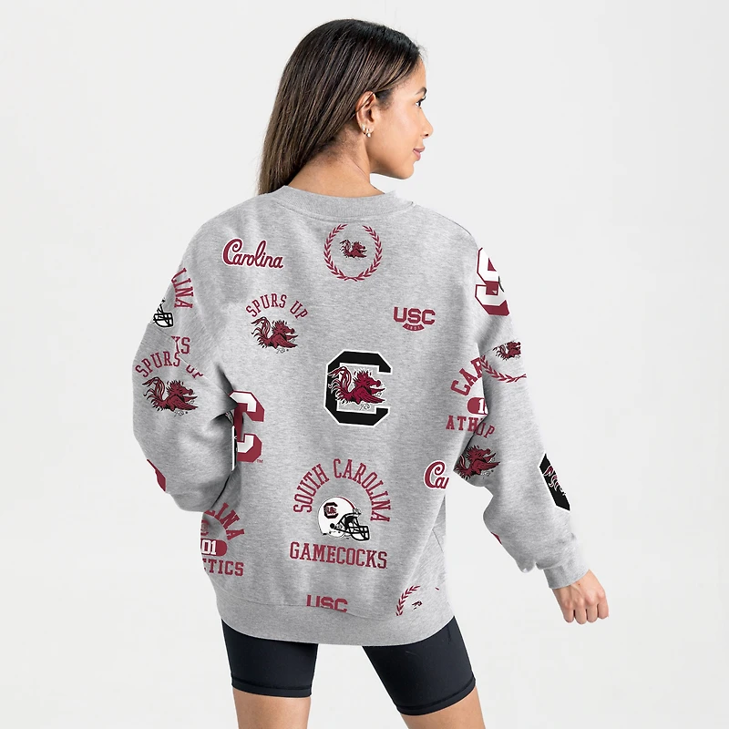 Sweat-shirt polaire gris Gameday Couture pour femme, motif Gamecocks de Caroline du Sud, Always On Repeat