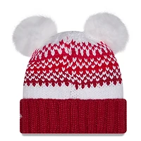 Bonnet à revers à double pompon et imprimé New Era Garnet South Carolina Gamecocks pour femme