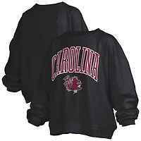 Sweat-shirt surdimensionné à manches longues pour femme avec logo Janise Arch Over Pressbox Garnet des Gamecocks de Caroline du Sud