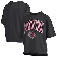 Women's Pressbox Garnet South Carolina Gamecocks Nelson Arch Over Logo Waist Length Oversized Slub T-Shirt