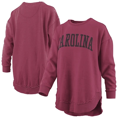 Sweat-shirt à manches longues en polaire vintage Pressbox Garnet South Carolina Gamecocks Melange Poncho pour femme
