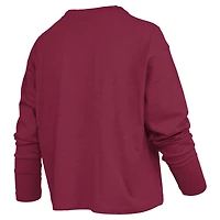 Women's Pressbox Garnet South Carolina Gamecocks Motley Boxy Waist-Length Long Sleeve T-Shirt