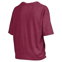 T-shirt oversize à manches longues en flammure grenat South Carolina Gamecocks pour femmes, Pressbox