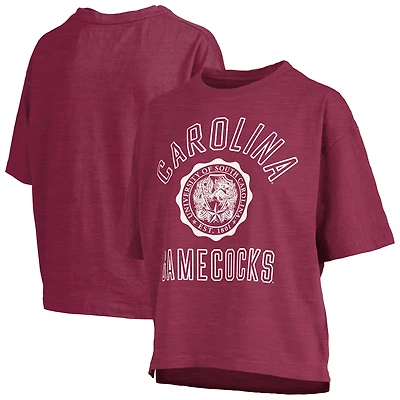 Women's Pressbox Garnet South Carolina Gamecocks Motley Crew Bishop Waist Length Oversized Slub T-Shirt