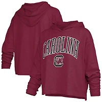 Women's Pressbox  Garnet South Carolina Gamecocks Nelson Arch Over Logo Long Sleeve Hooded Slub T-Shirt