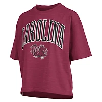 T-shirt surdimensionné à la taille avec logo Arch Pressbox Garnet South Carolina Gamecocks pour femme