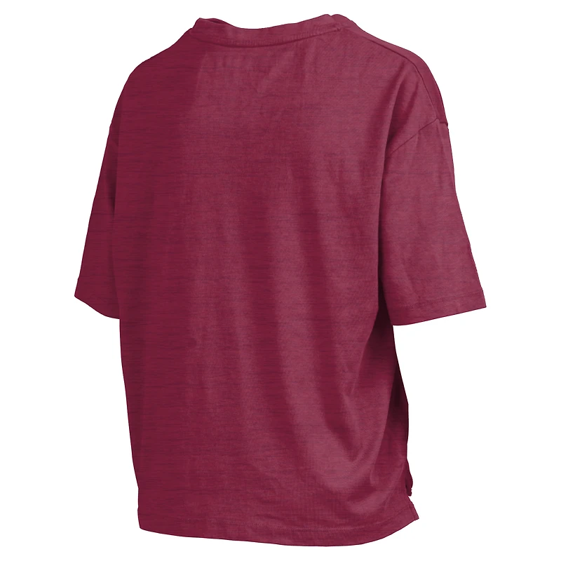 T-shirt surdimensionné à la taille avec logo Arch Pressbox Garnet South Carolina Gamecocks pour femme