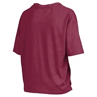 T-shirt surdimensionné à la taille avec logo Arch Pressbox Garnet South Carolina Gamecocks pour femme