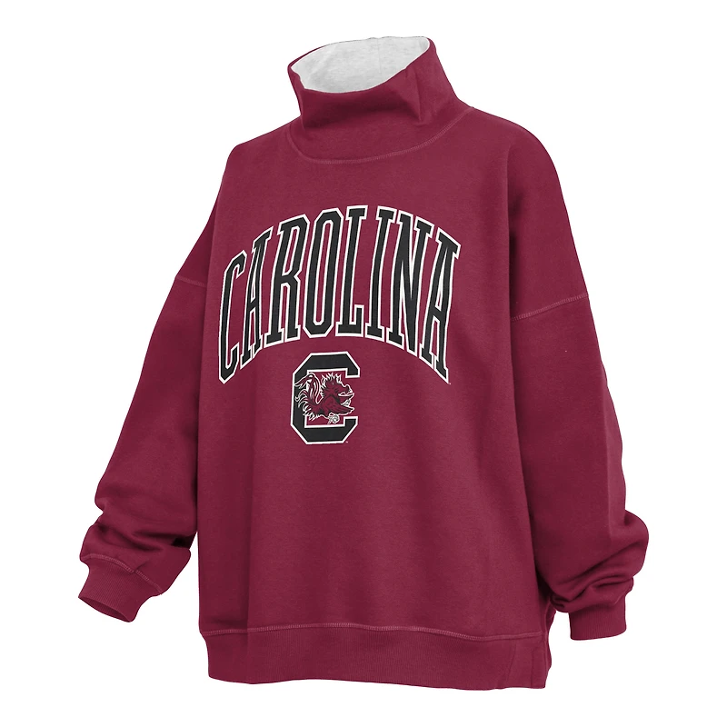 Sweat-shirt à col montant oversize Pressbox Grenat pour femmes, South Carolina Gamecocks
