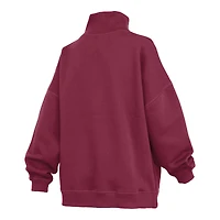 Women's Pressbox  Garnet South Carolina Gamecocks Oversized Mock Neck Sweatshirt
