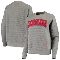 Sweat-shirt matelassé Pressbox Heather Charcoal pour femme, motif orignal des Gamecocks de Caroline du Sud