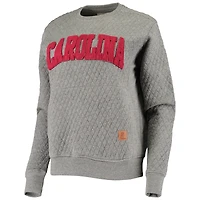 Women's Pressbox Heather Charcoal South Carolina Gamecocks Moose Quilted Pullover Sweatshirt