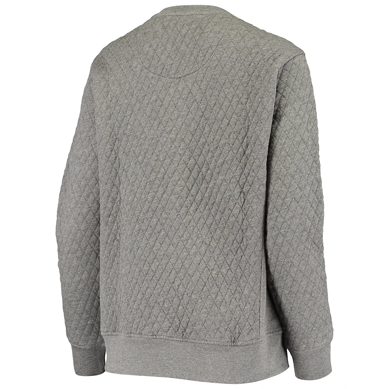 Sweat-shirt matelassé Pressbox Heather Charcoal pour femme, motif orignal des Gamecocks de Caroline du Sud