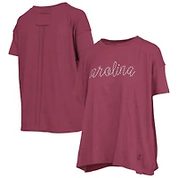 T-shirt oversize à coutures apparentes, couleur grenat chiné, South Carolina Gamecocks, pour femme.