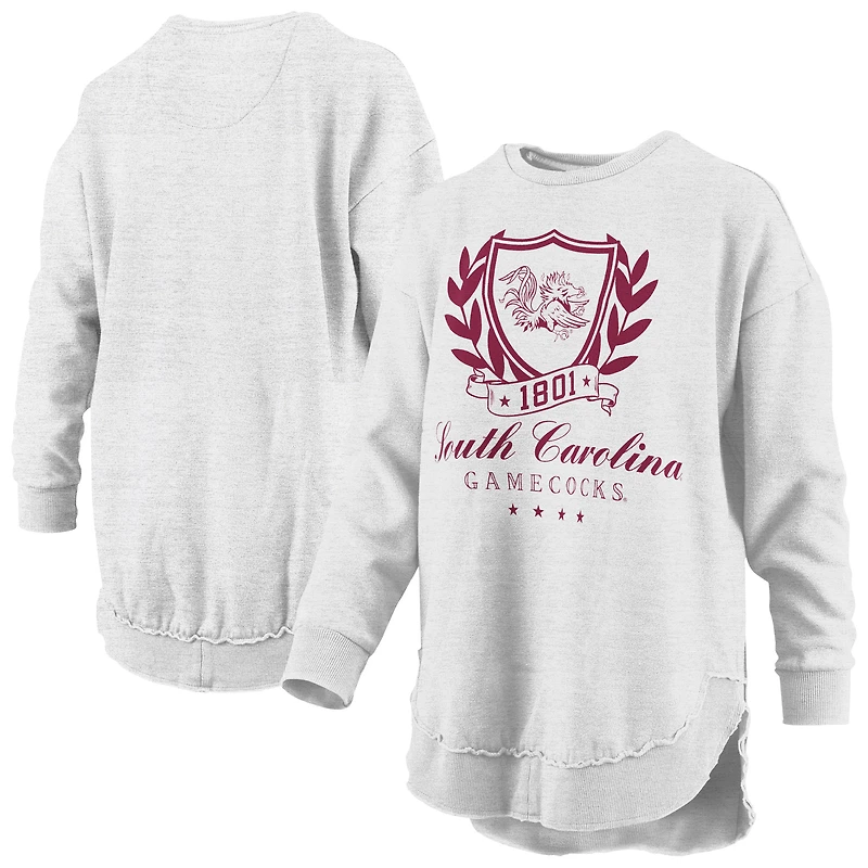 Sweat-shirt à enfiler poncho chiné gris pour femme de la Caroline du Sud Gamecocks Field Day Melange