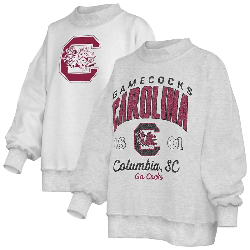 Women's Pressbox  Heather Gray South Carolina Gamecocks Reversible Sweatshirt