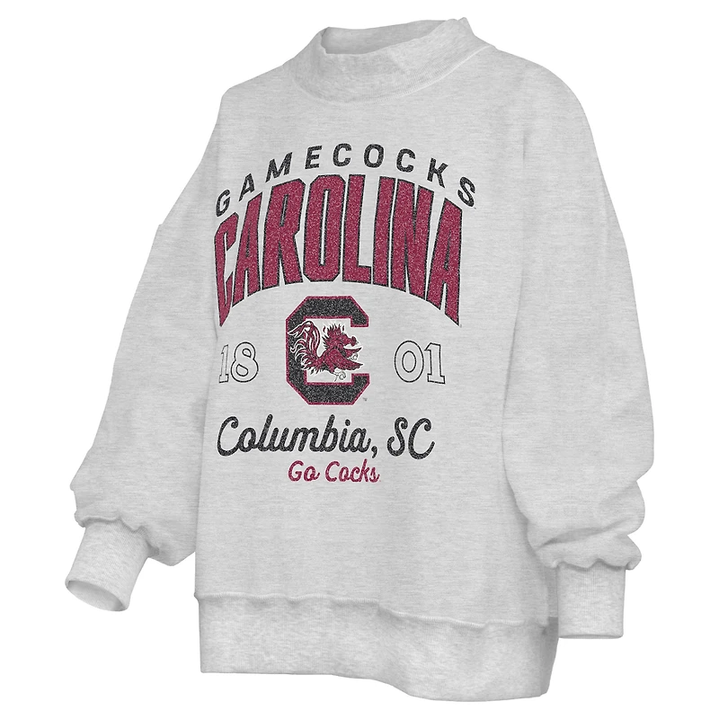 Women's Pressbox Heather Gray South Carolina Gamecocks Reversible Sweatshirt