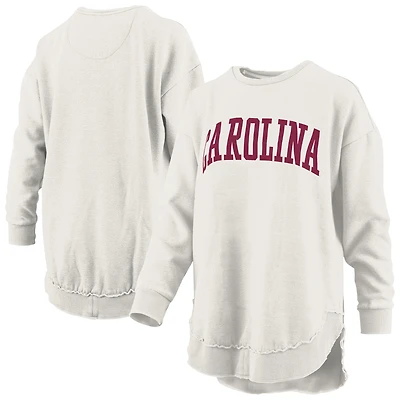 Sweat-shirt à manches longues en polaire vintage Pressbox Oatmeal South Carolina Gamecocks Melange Poncho pour femme