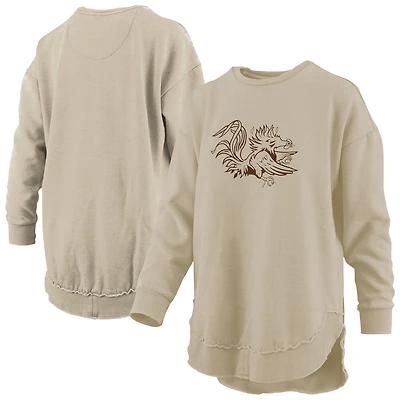 Sweat-shirt en polaire poncho Pressbox Tan South Carolina Gamecocks pour femme