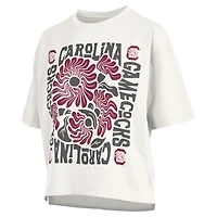 Women's Pressbox  White South Carolina Gamecocks Elena Oversized Slub T-Shirt