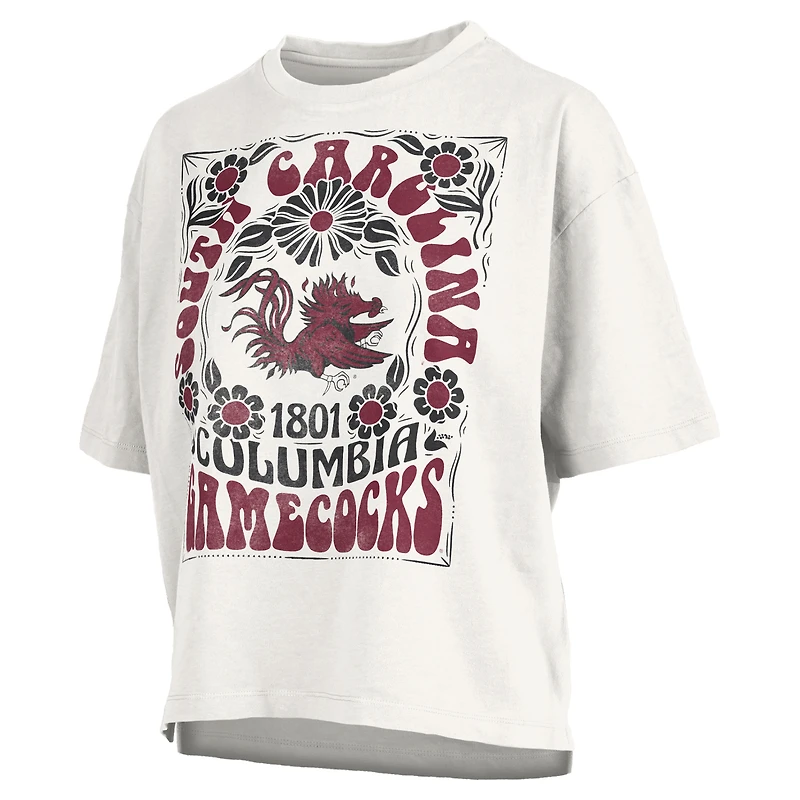 Women's Pressbox White South Carolina Gamecocks Harmony Oversized T-Shirt
