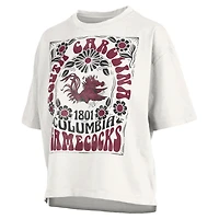 Women's Pressbox White South Carolina Gamecocks Harmony Oversized T-Shirt