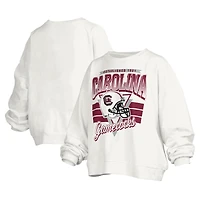 Sweat-shirt surdimensionné à logo rétro Janice pour femme Pressbox White South Carolina Gamecocks
