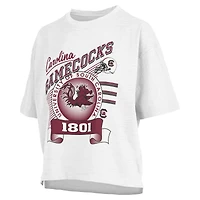 Women's Pressbox White South Carolina Gamecocks Rock & Roll Slub T-Shirt