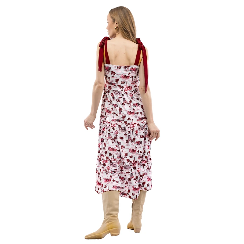 Robe longue à volants et épaules nouées Smith & Quinn Garnet South Carolina Gamecocks pour femme