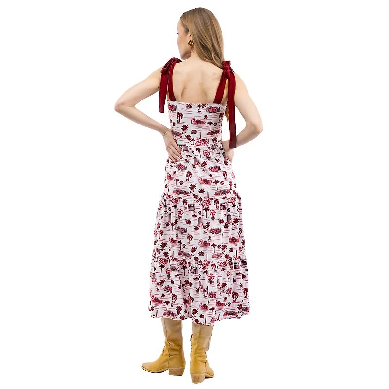 Robe longue à volants et épaules nouées Smith & Quinn Garnet South Carolina Gamecocks pour femme