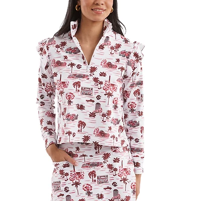 Haut Grayson blanc/grenat pour femme Smith & Quinn, collection Gamecocks de Caroline du Sud