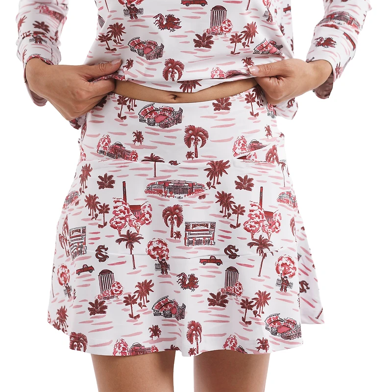 Jupe-short Molly blanche/grenat pour femme Smith & Quinn, collection Tailgate Gamecocks de Caroline du Sud