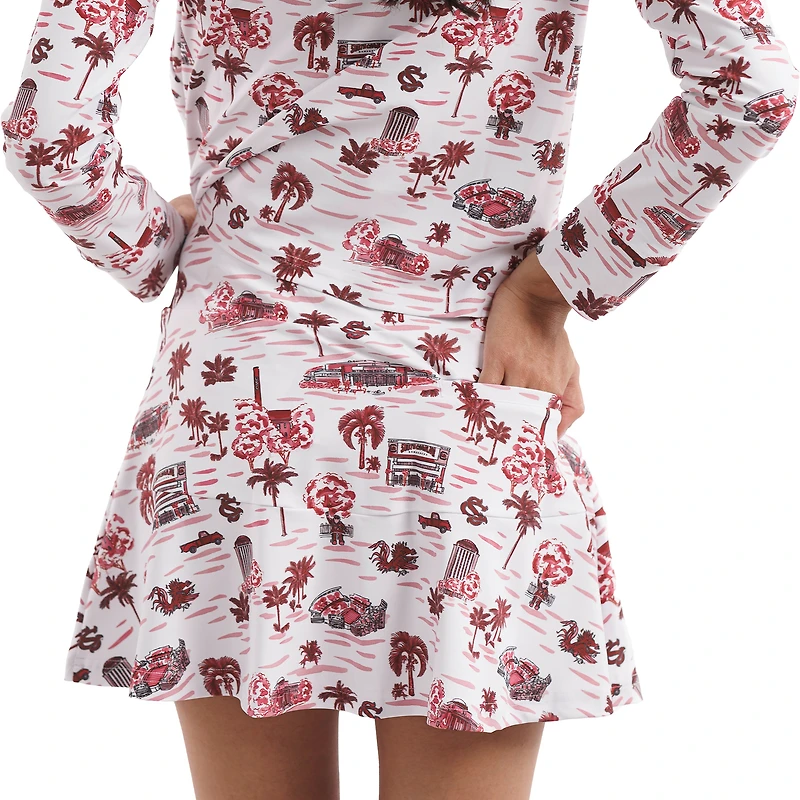 Women's Smith & Quinn White/Garnet South Carolina Gamecocks Tailgate Collection Molly Skort
