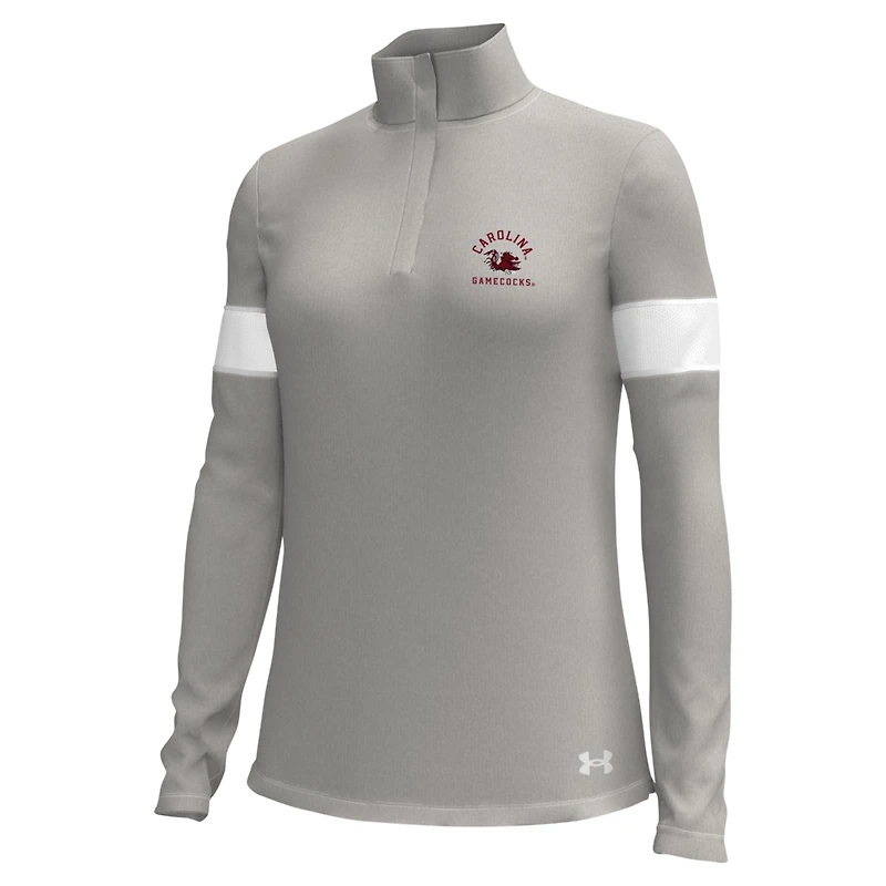Haut gris à quart de zip Under Armour pour femmes des Gamecocks Caroline du Sud Gameday Challenger