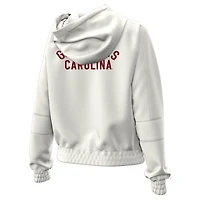 Women's Under Armour Natural South Carolina Gamecocks Gameday Rival Fleece Full-Zip Cropped Hoodie