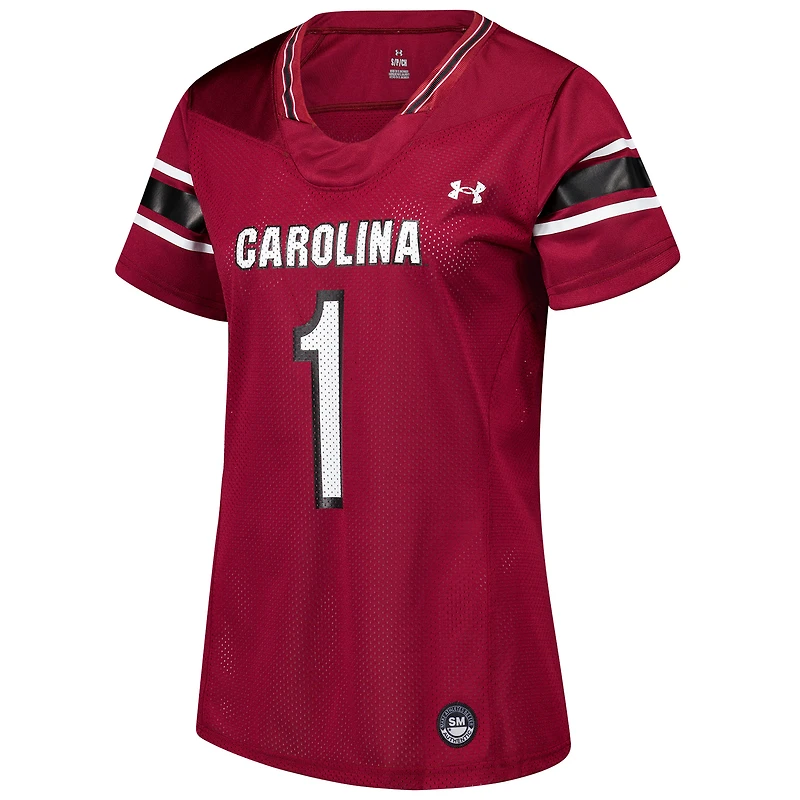 Maillot de football réplique Under Armour #1 Garnet South Carolina Gamecocks pour femme