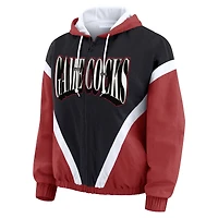 Veste coupe-vent à capuche entièrement zippée colorblock grenat/noir pour femme WEAR by Erin Andrews des Gamecocks de Caroline du Sud