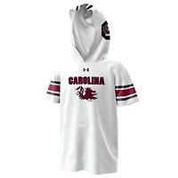 T-shirt à capuche raglan en jersey ArmourFuse blanc pour jeunes Under Armour Gamecocks de Caroline du Sud