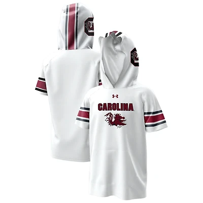Youth Under Armour  White South Carolina Gamecocks ArmourFuse Jersey Raglan Hooded T-Shirt