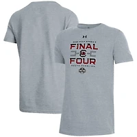 T-shirt gris Under Armour pour jeunes Gamecocks de Caroline du Sud, tournoi basketball féminin NCAA 2025, Final Four March Madness, vestiaire