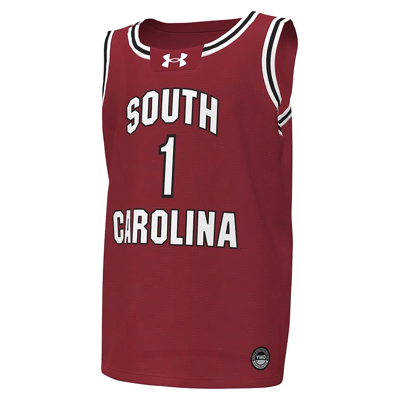 Maillot de basket-ball réplique pour jeunes Under Armour #1 Garnet des Gamecocks Caroline du Sud