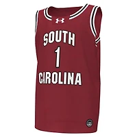 Maillot de basket-ball réplique pour jeunes Under Armour #1 Garnet des Gamecocks Caroline du Sud