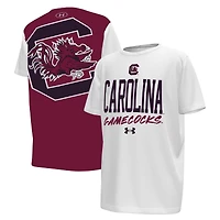 T-shirt Gamecocks de Caroline du Sud pour jeunes Under Armour blanc/grenat