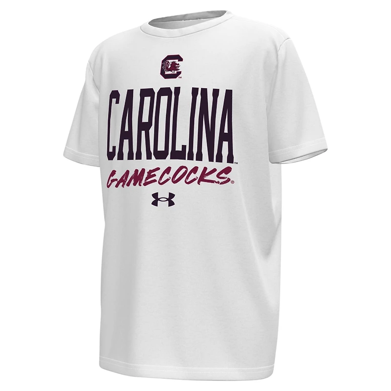 T-shirt Gamecocks de Caroline du Sud pour jeunes Under Armour blanc/grenat