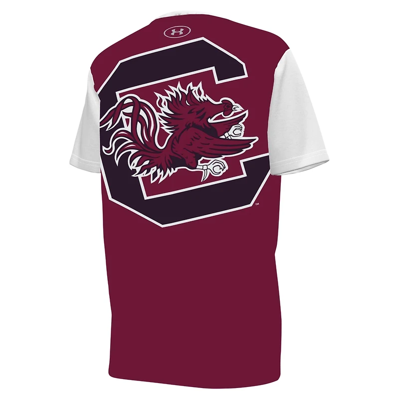 T-shirt Gamecocks de Caroline du Sud pour jeunes Under Armour blanc/grenat