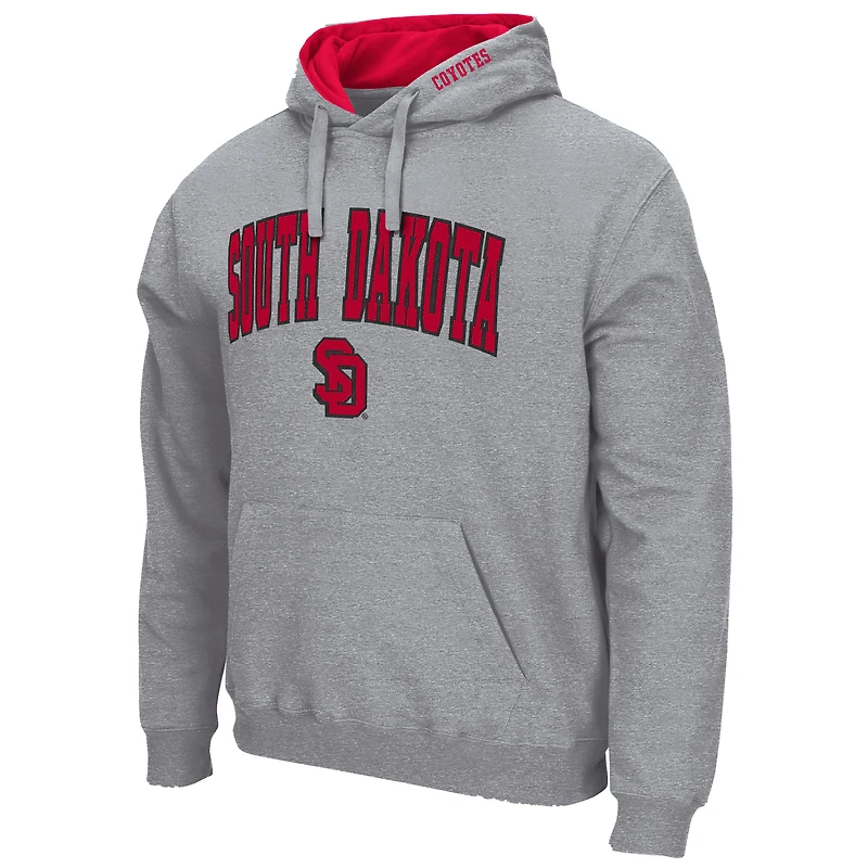 Sweat à capuche Colosseum gris chiné pour homme, South Dakota Coyotes Arch & Logo 3.0