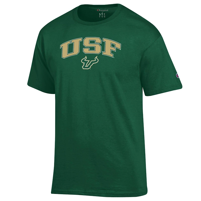 T-shirt vert champion pour homme avec logo Arch Over des South Florida Bulls