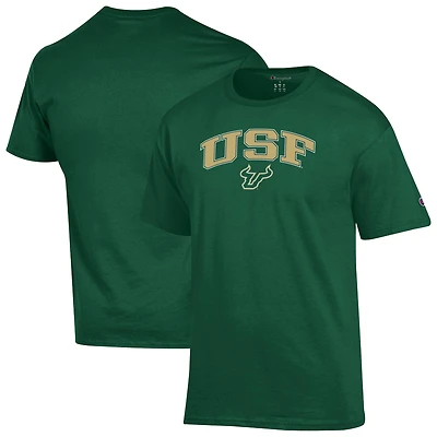 T-shirt vert champion pour homme avec logo Arch Over des South Florida Bulls