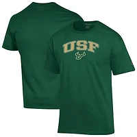 T-shirt vert champion pour homme avec logo Arch Over des South Florida Bulls